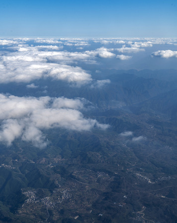 Overlooking the mountainsの写真素材