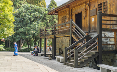 Ethnic village wooden buildingのeditorial素材