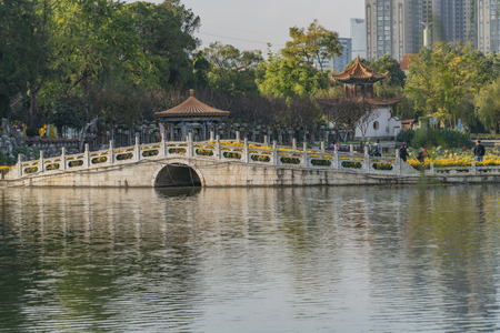 Pedestrian arch bridgeのeditorial素材