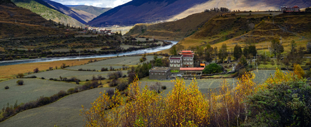 Tibetan villageのeditorial素材