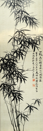 traditional Chinese bamboo ink paintingのeditorial素材