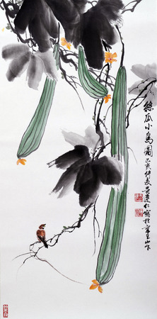 Plant traditional chinese paintingのeditorial素材