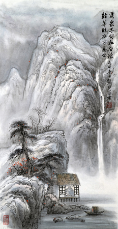 landscape traditional chinese paintingのeditorial素材