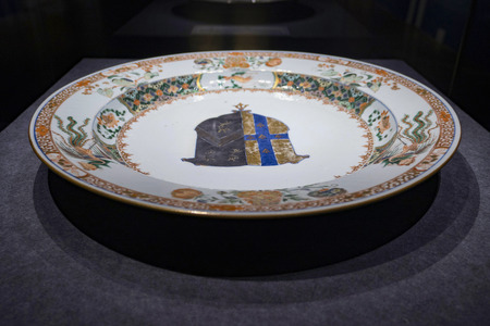 Painted porcelain plateのeditorial素材