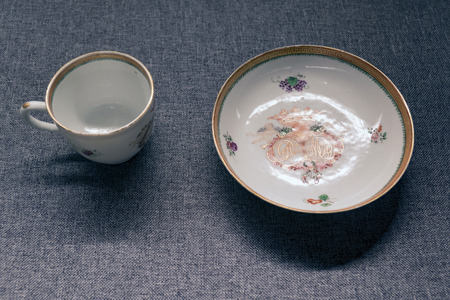 Painted porcelain plateのeditorial素材
