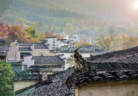 Mountain village autumn