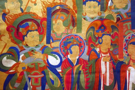Zhang Daqianlin Dunhuang Mural traditional Chinese paintingのeditorial素材