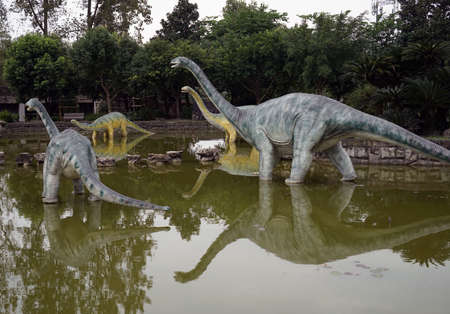 Dinosaur sculptureのeditorial素材
