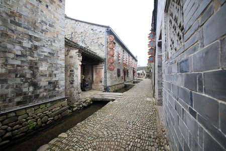 Ancient buildings in Tengtou Village, Fenghua, Ningboのeditorial素材
