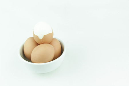 boiled egg on white background