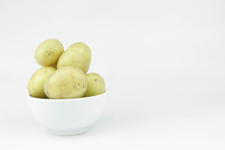 potato on white backgroundの写真素材