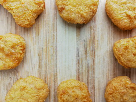 chicken nuggets on a white backgroundの写真素材