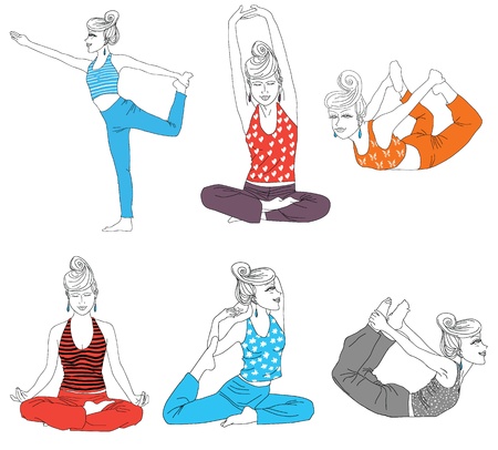 Yoga posesのイラスト素材