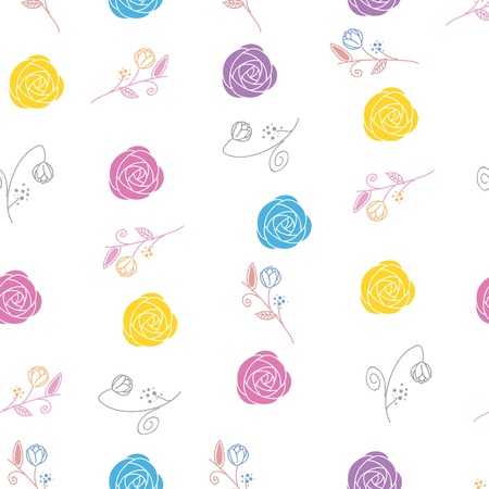Gorgeous seamless floral backgroundのイラスト素材