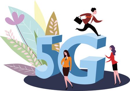 5G business revolution in the global communicationsのイラスト素材