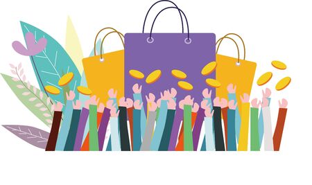 material collection of shopping festivalのイラスト素材