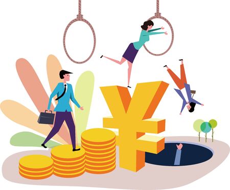 concept image of the risk of business financeのイラスト素材
