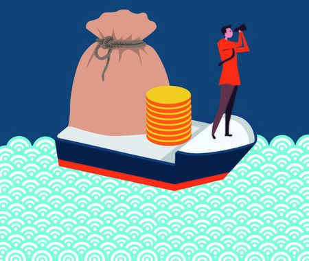 Concept of finding business opportunities overseasのイラスト素材
