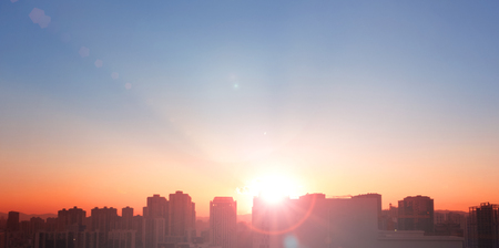City sunset viewの写真素材