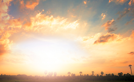 Protecting nature concept :Dramatic sunset and sunrise skyの写真素材