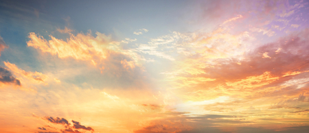 Celestial World concept:Sunset / sunrise with clouds
