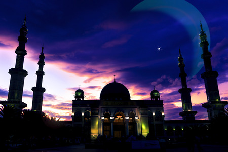 Islamic concept: beautiful big mosqueの写真素材