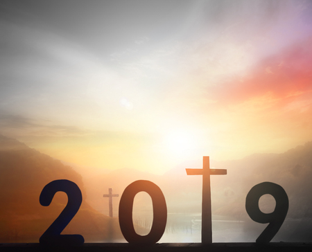 2019 concept: 2019 Christmas Happy New Yearの写真素材