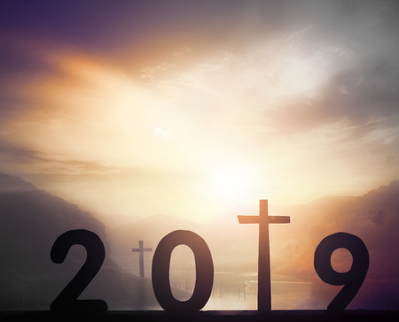 2019 concept: 2019 Christmas Happy New Yearの写真素材