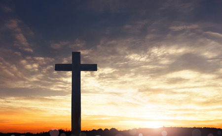 Christmas concept: cross of Christ Jesusの写真素材