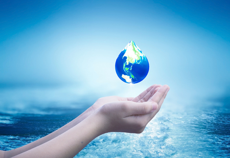 World water day concept: protect the Earthの写真素材