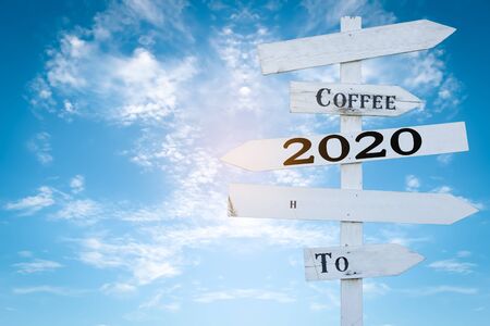 2020 Concept: 2020 Road Signの写真素材