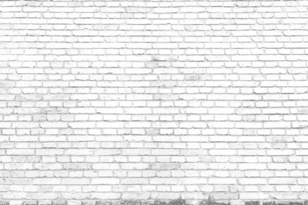 White texture background concept: white brick wall background in rural roomの写真素材