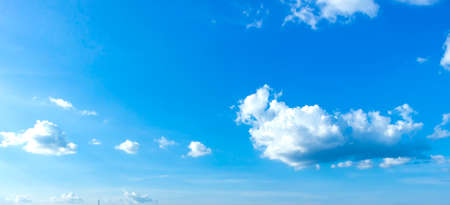 World Environment Day concept: Blue sky with white cloudsの写真素材