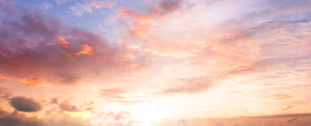 Nature background concept: Beautiful sky with cloud before sunsetの写真素材