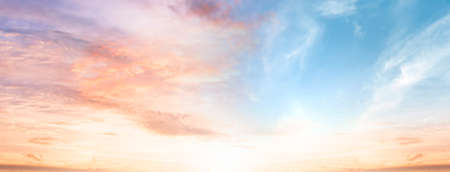 Amazing panorama Colorful sky and Dramatic Sunsetの写真素材