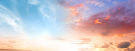 Amazing panorama Colorful sky and Dramatic Sunsetの写真素材