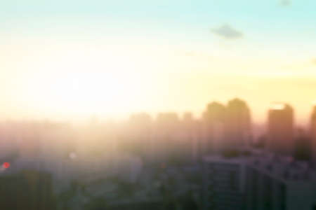 blur city skyline landscape sunrise background