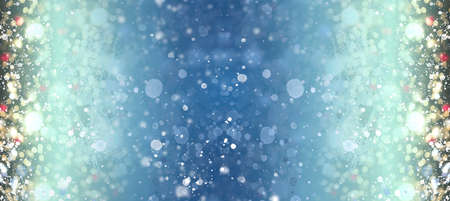 Christmas concept: Abstract christmas lights on backgroundの写真素材