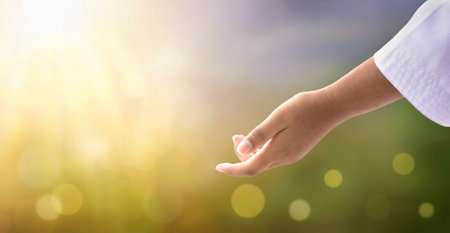 Hope concept: a helping handの写真素材