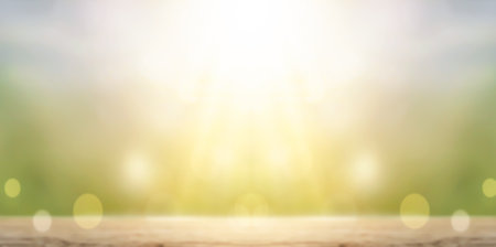 world environment and earth day, Blur natural green and bokeh sun light abstract backgroundの写真素材