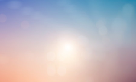 sun and cloud background with a pastel coloredの写真素材