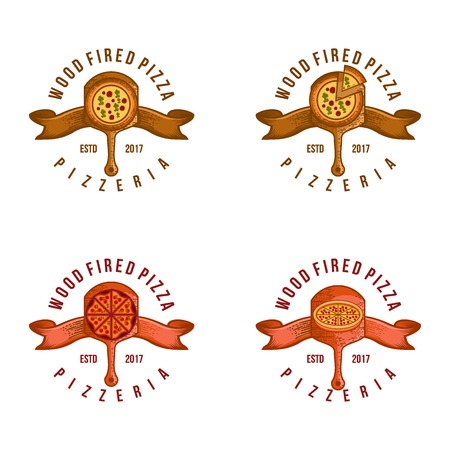 Pizza-place logo designのイラスト素材