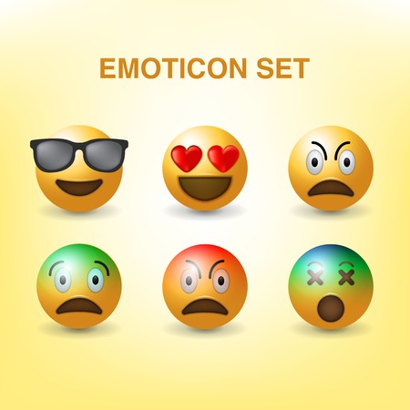 set emoticons vectorのイラスト素材