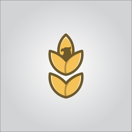 wheat agriculture logo designsのイラスト素材