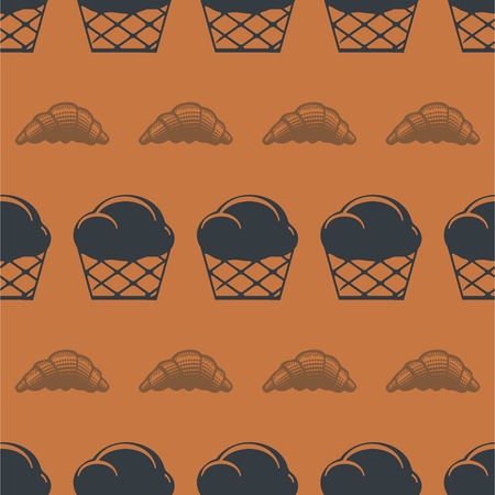 Seamless pattern bakery product vector illustrationのイラスト素材