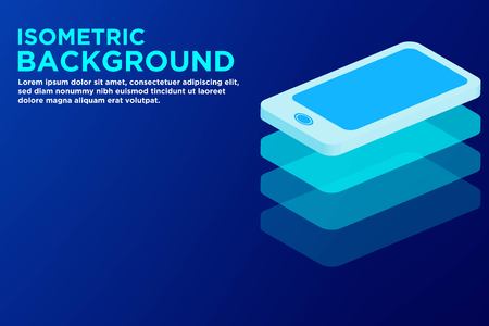 Isometric Smart phone backgroundのイラスト素材