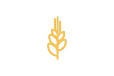 wheat grain agriculture mono line logo design inspirationのイラスト素材