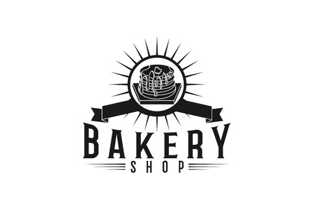 cupcake bakery shop label vintage logo designsのイラスト素材