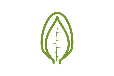 spoon, leaf healthy food designのイラスト素材