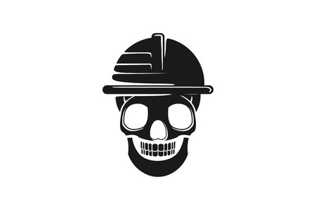 skull helmet safety from danger logo design inspirationのイラスト素材